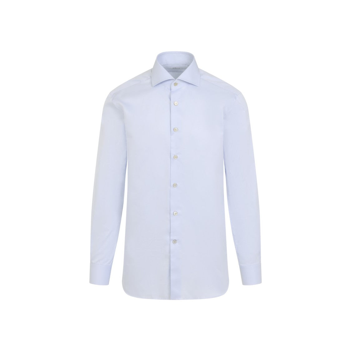 Kiton Blue Cotton Button-Up Shirt