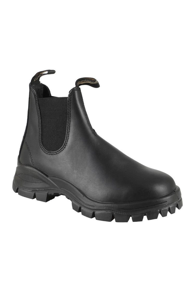 Blundstone Ankle-High Black Leather Boots With Rubber Sole