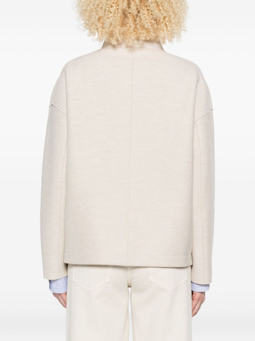 Harris Wharf London Beige Short Boxy Coat