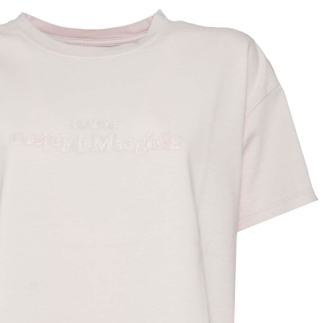 Maison Margiela Pink Cotton T-Shirt With Reverse Logo