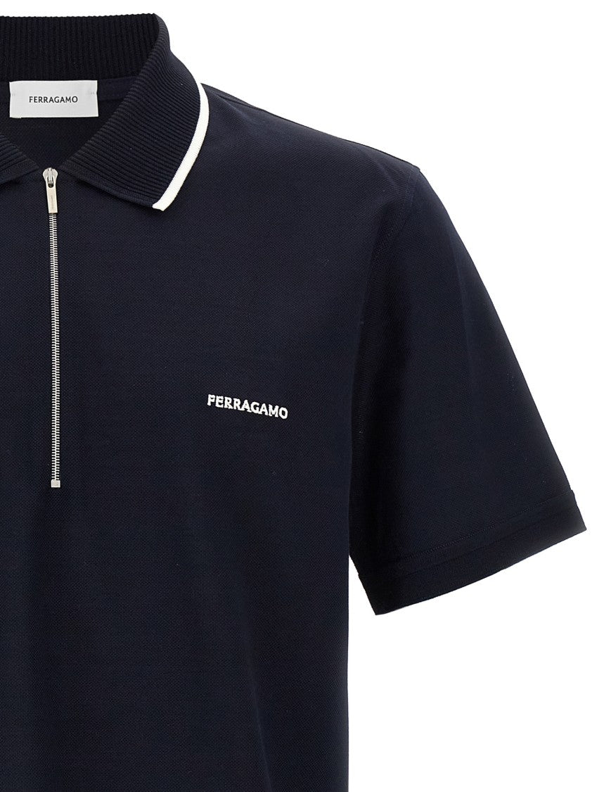 Ferragamo Logo Embroidery Polo Shirt