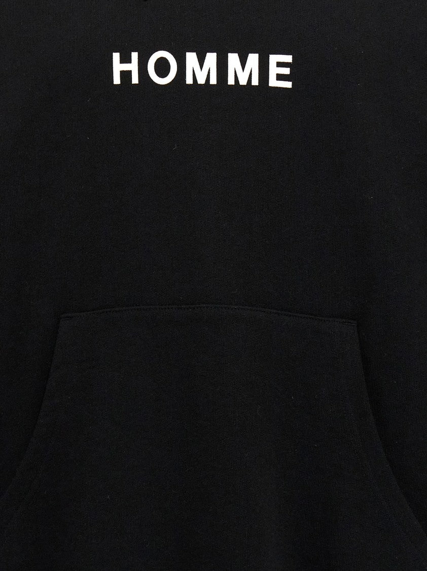 Comme Des Garçons Relaxed-Fit Black Hoodie With Front Logo Print