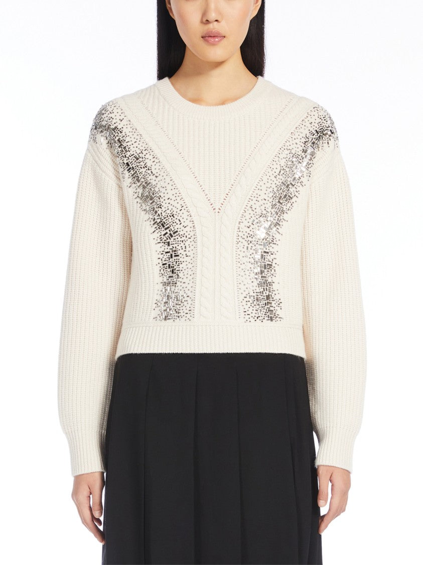 Max Mara Cropped Pullover In Pure Wool