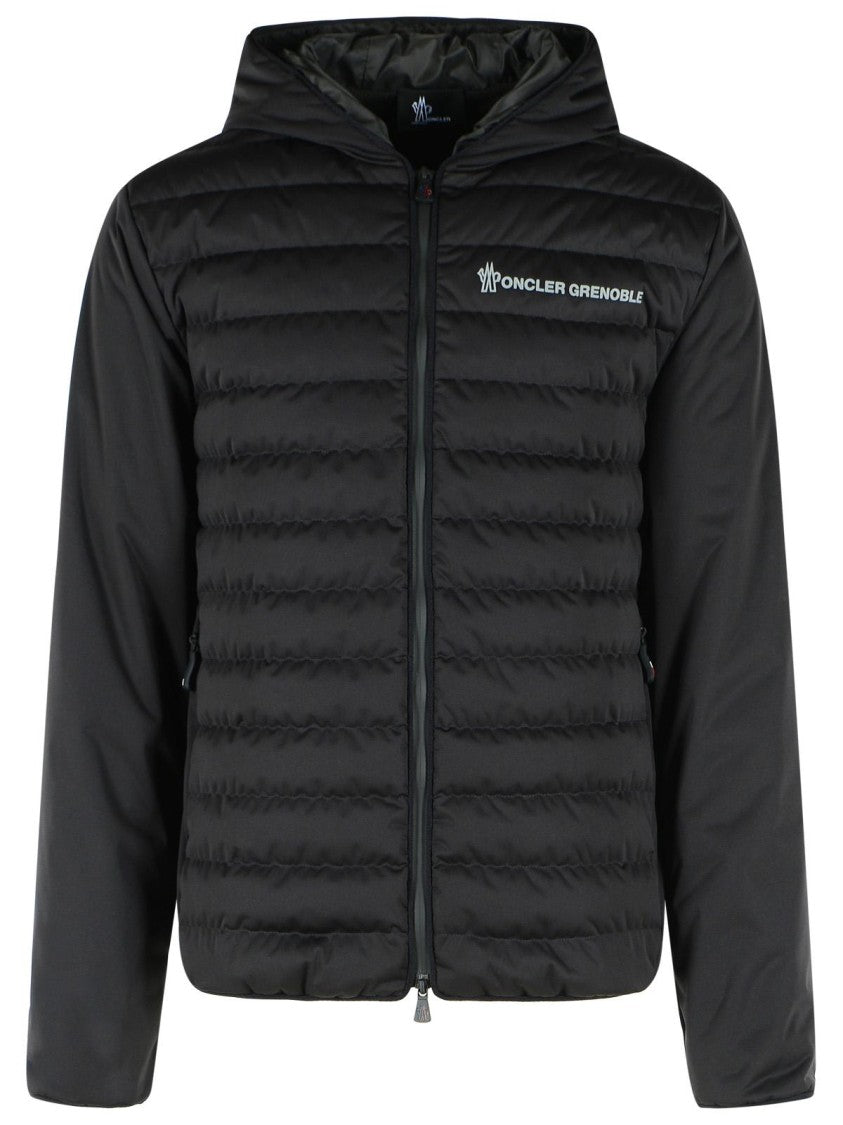 Moncler Grenoble Black Quilted Zip-Through Sweatshirt