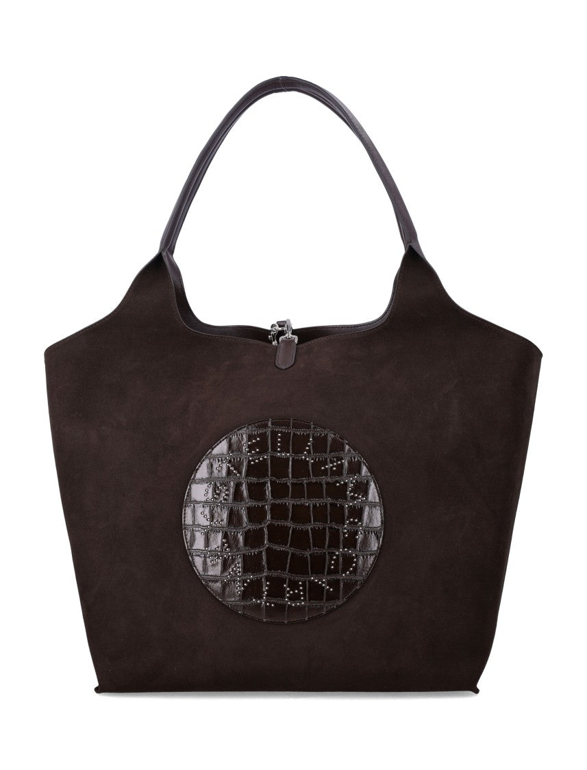 Stella Mccartney Reversible Tote Bag With Glossy Crocodile-Embossed Detailing