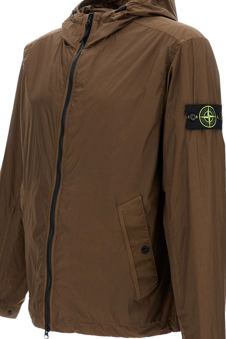 Stone Island Practical Hooded Jacket With Adjustable Cuffs