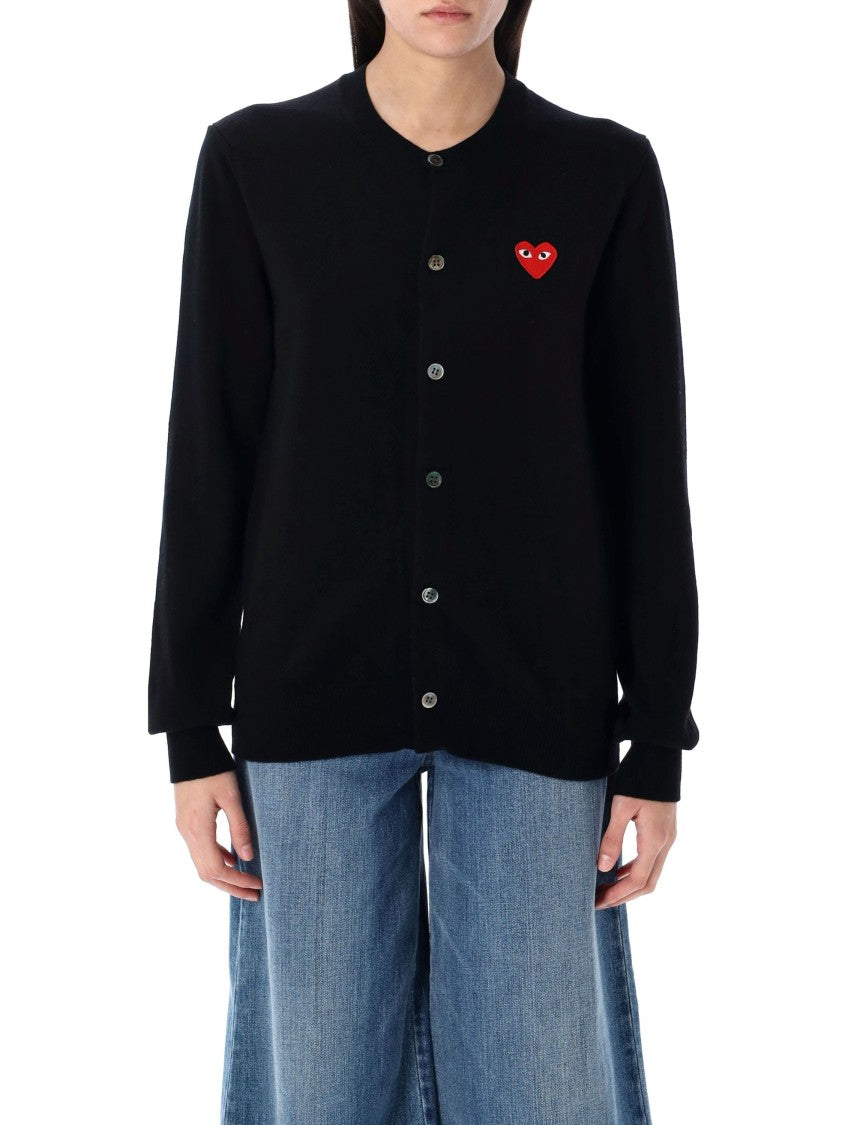 Comme Des Garçons Play Wool Cardigan With Red Heart