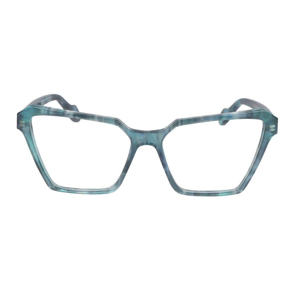 Kador Vanessa Light Oversized Square Frame Eyeglasses With Marbled Teal