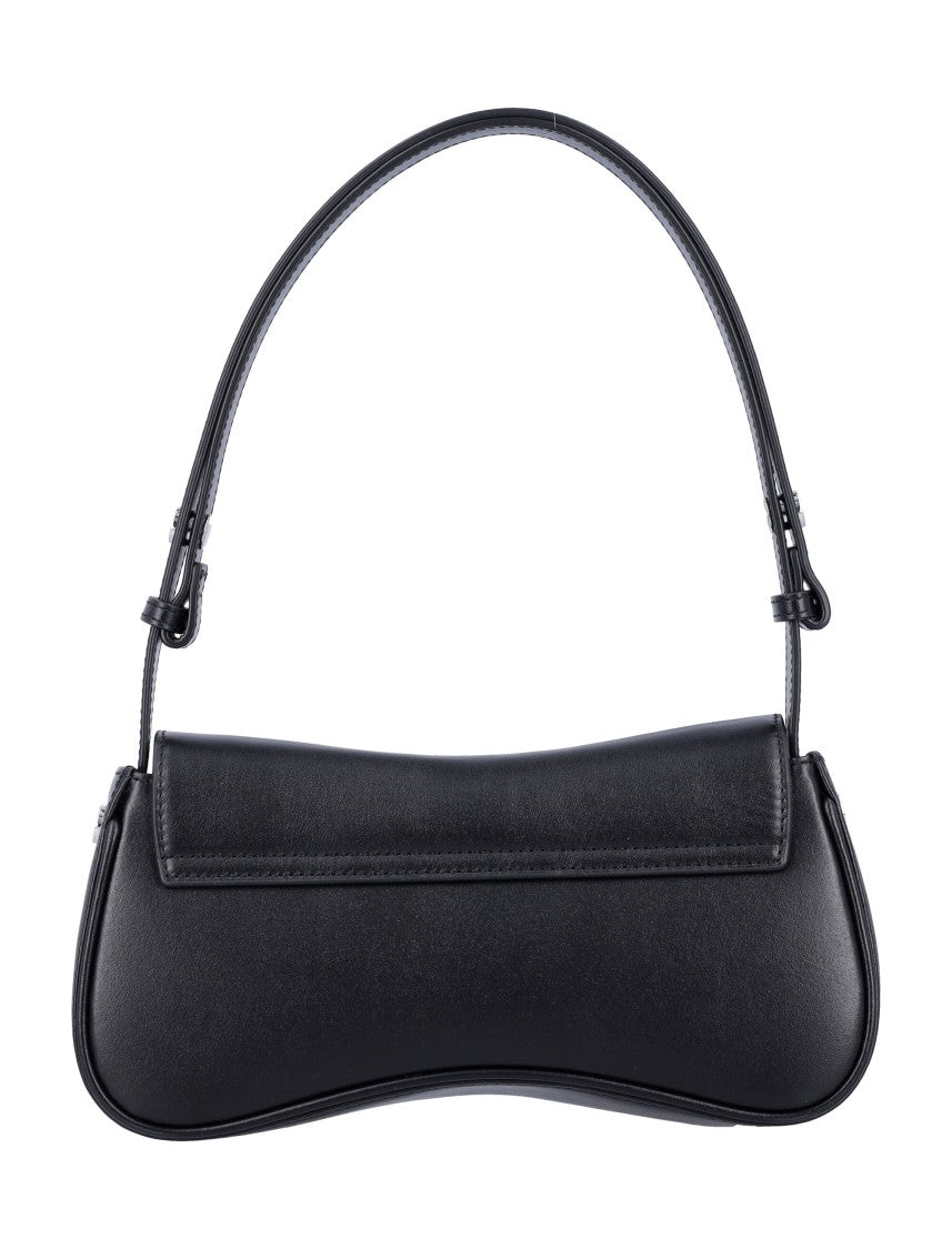 Diesel Curved Black Clutch With Adjustable Handle