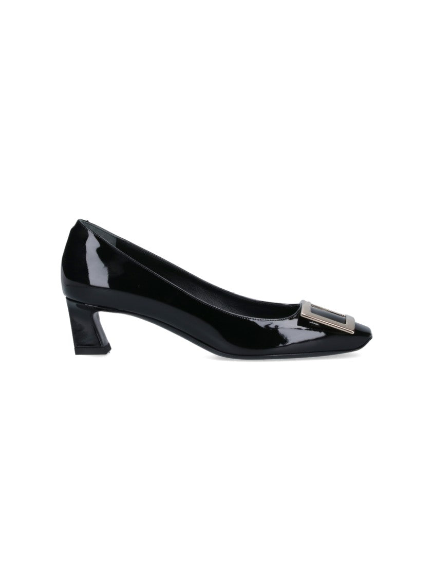 Roger Vivier Black Calf Leather Pumps With Square Toe