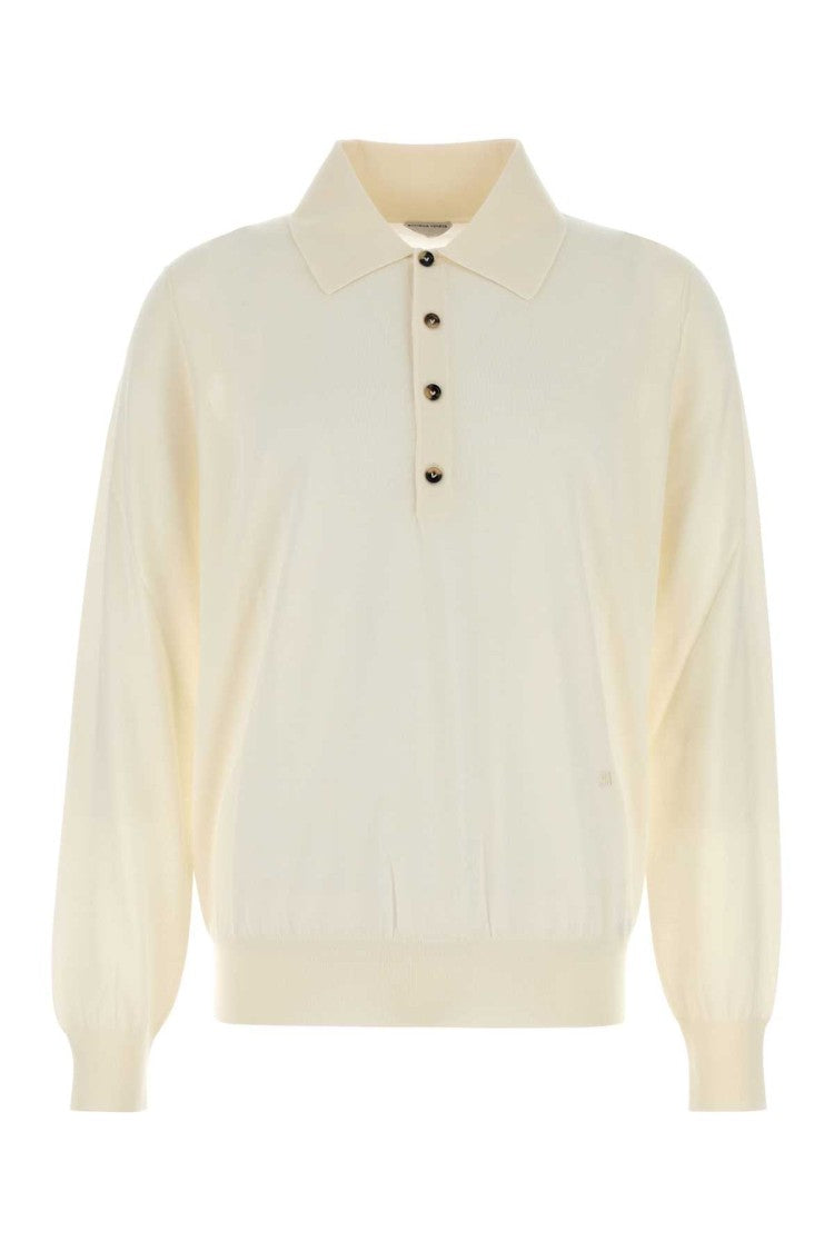 Bottega Veneta Ivory Cashmere Polo Shirt