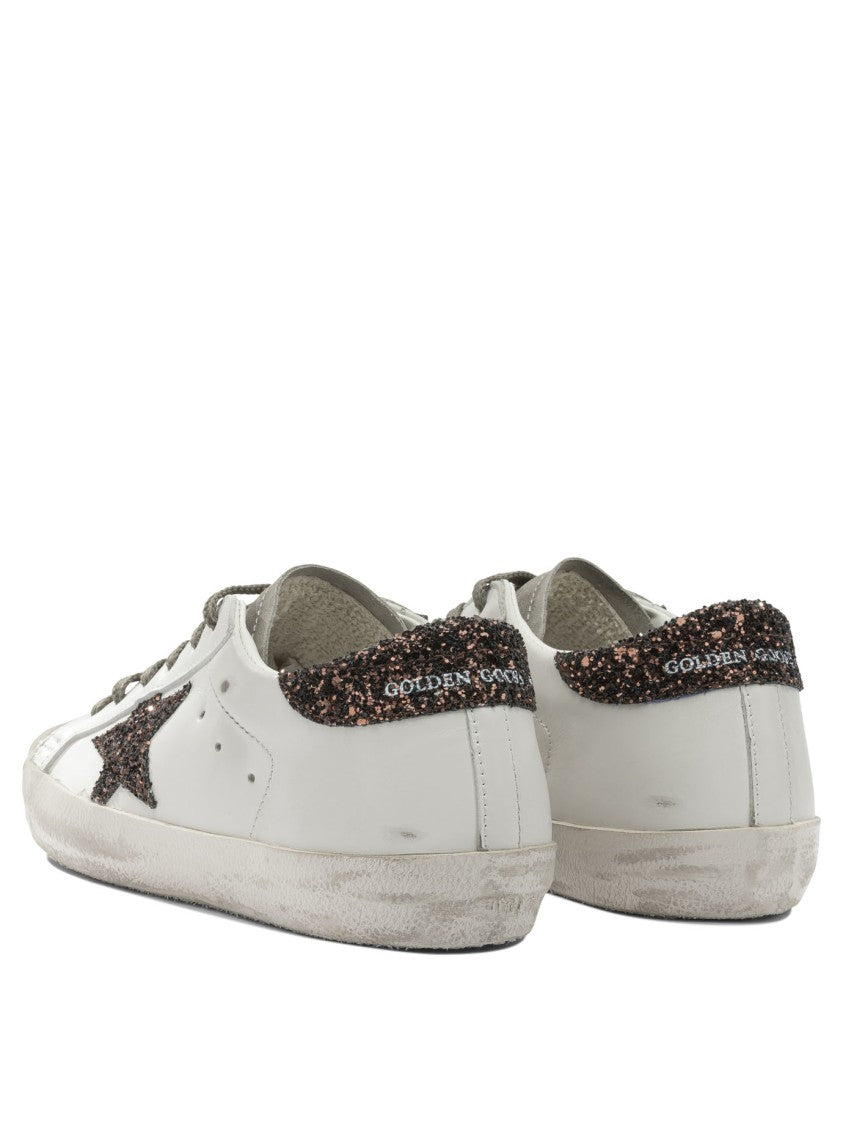 Golden Goose Distressed Slip-On Sneakers With Glitter Accents