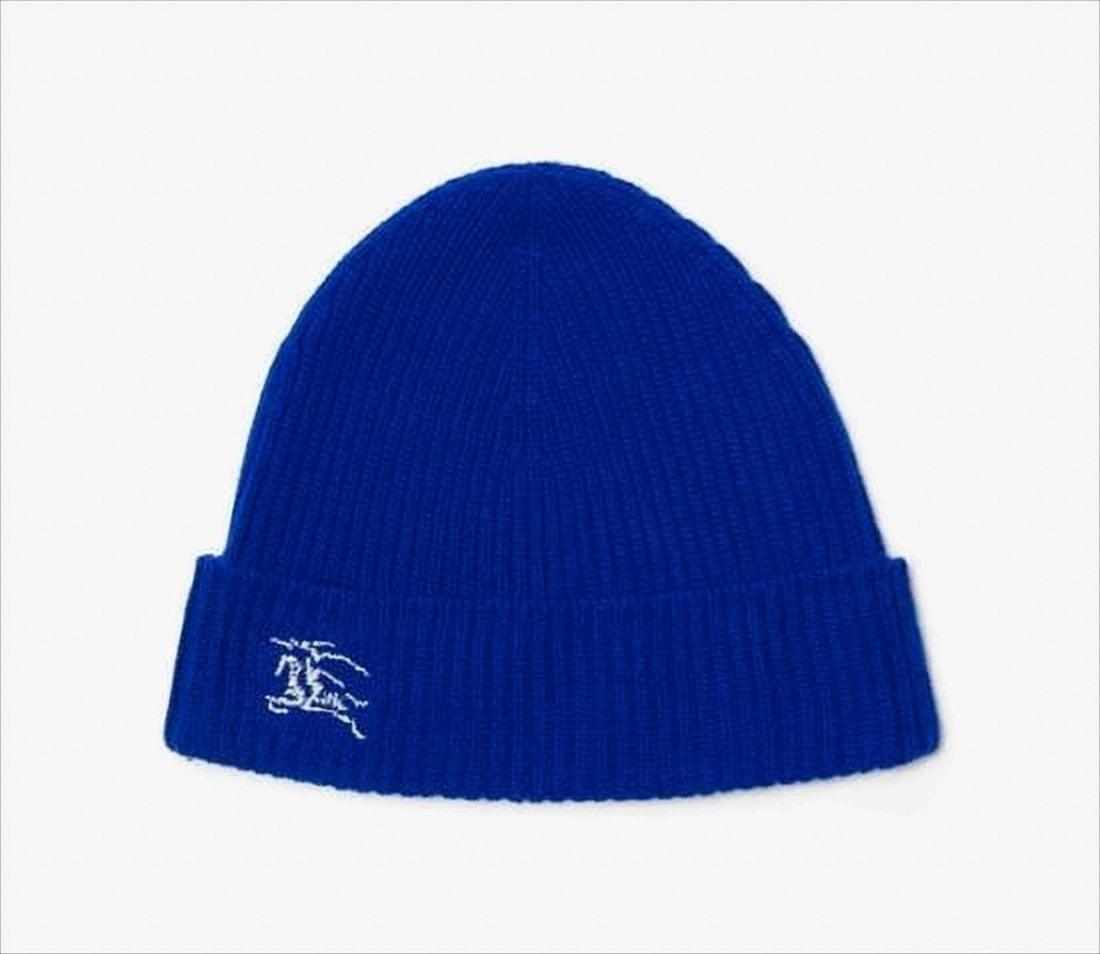 Burberry Cashmere Beanie Hat With Ribbed Texture