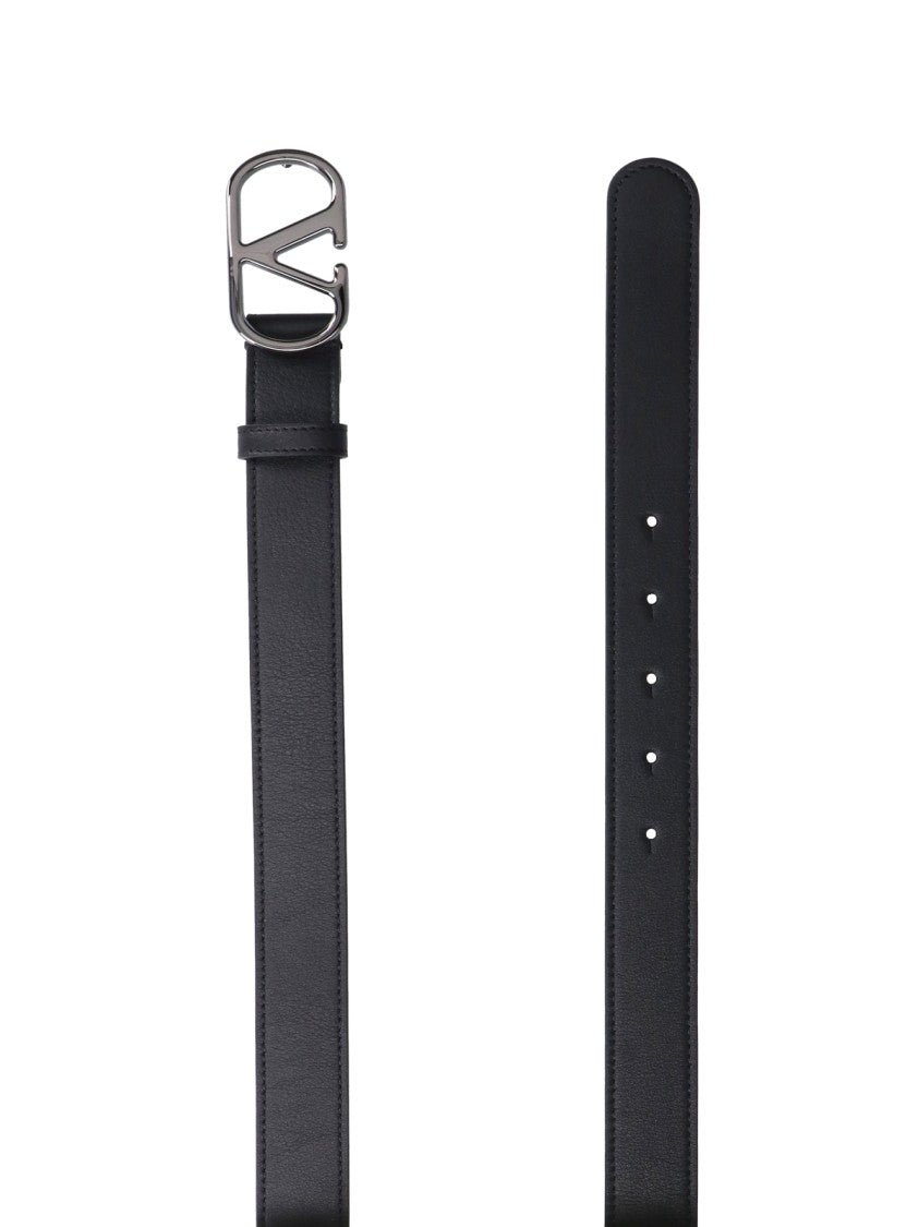 Valentino Garavani Black Leather Belt