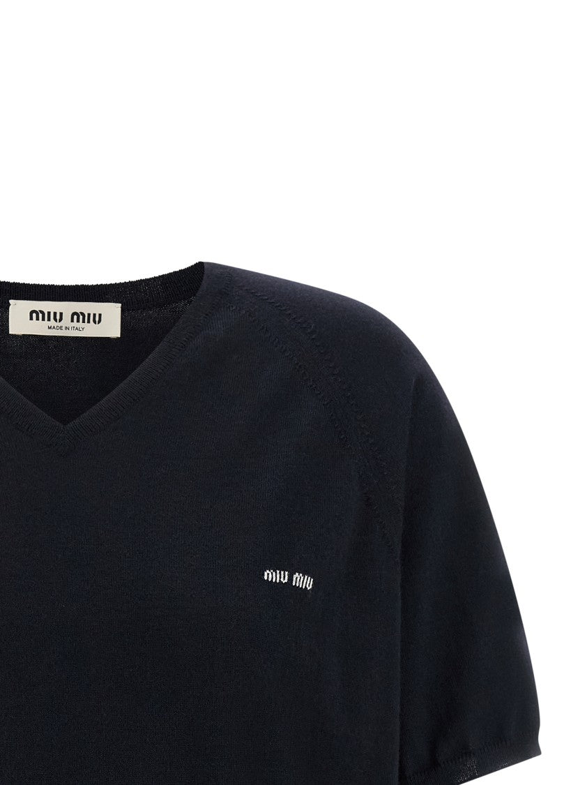 Miu Miu Logo Intarsia Sweater