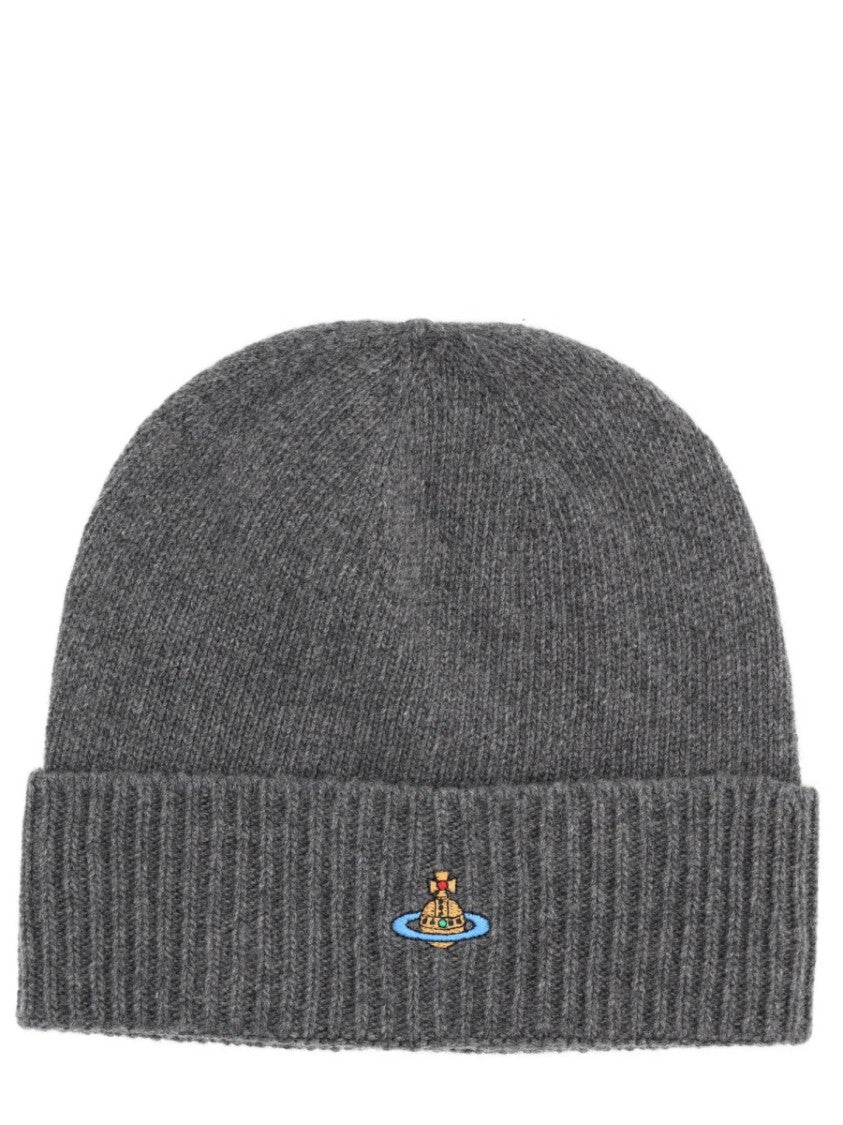 Vivienne Westwood Ribbed Knit Cashmere Beanie