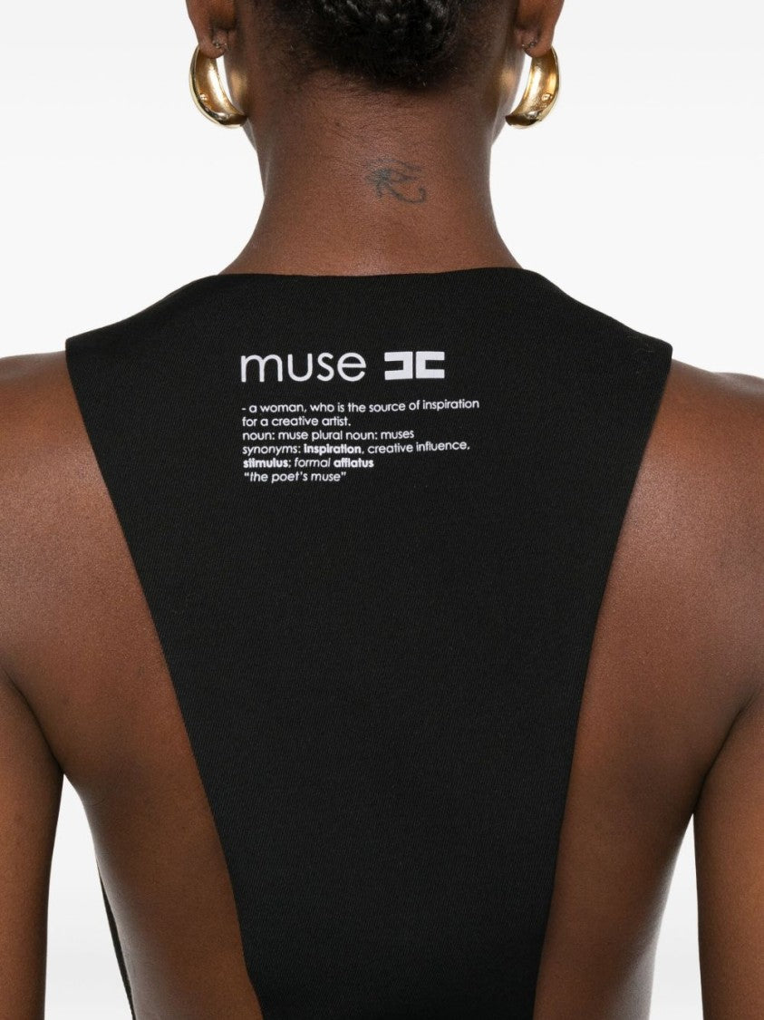 Elisabetta Franchi Tailored Black Knit Vest