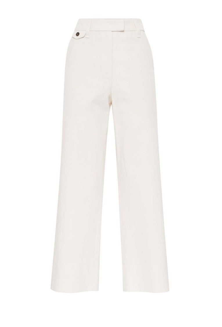 Brunello Cucinelli Wide-Leg Trousers With Tailored Silhouette And Soft Finish