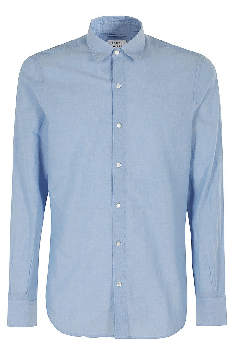 Aspesi Slim-Fit Light Blue Shirt With Classic Collar