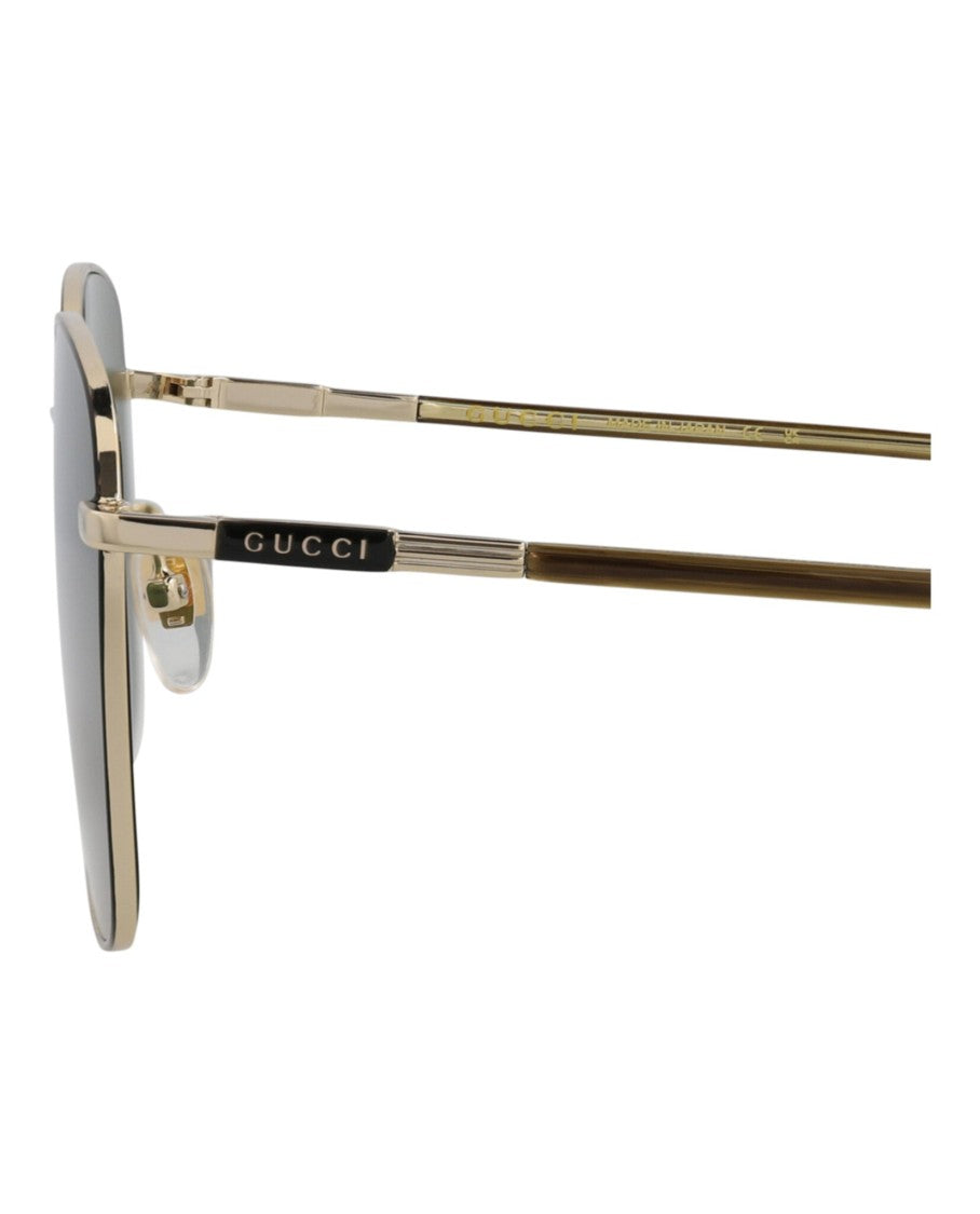 Gucci Square-Frame Metal Sunglasses