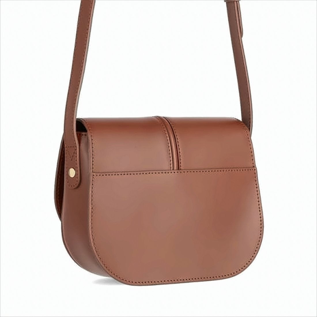 A.P.C. Smooth Structured Shoulder Bag With Rounded Flap Closure