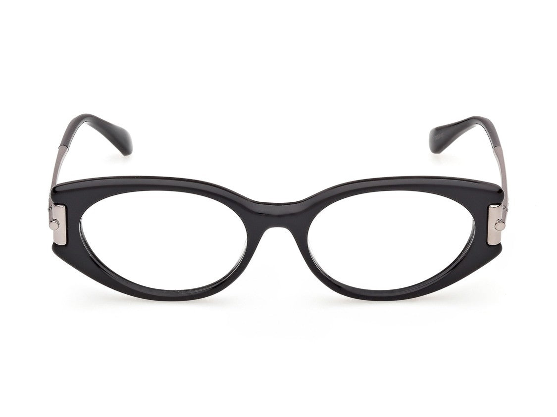 Max Mara Black Mm5225 Rounded Acetate Eyeglasses