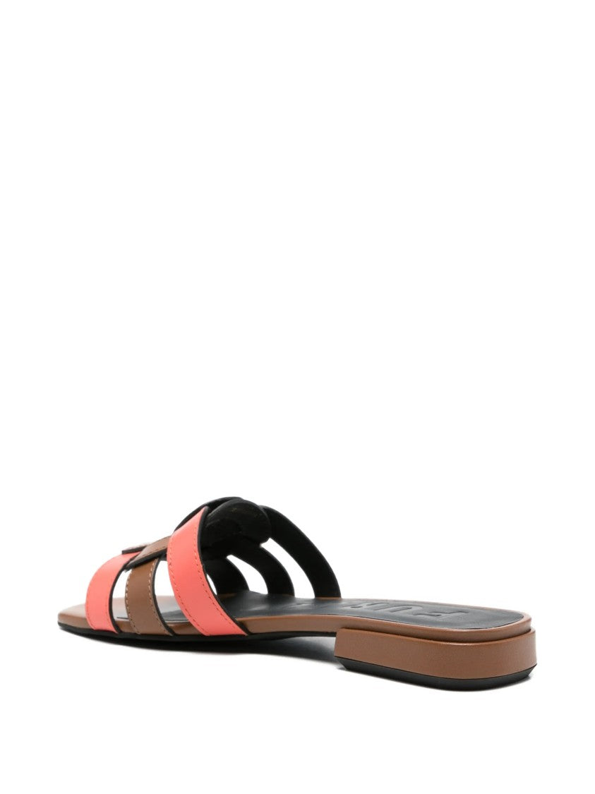 Furla Summer Sandalo Dual-Strap Brown Coral Sandals