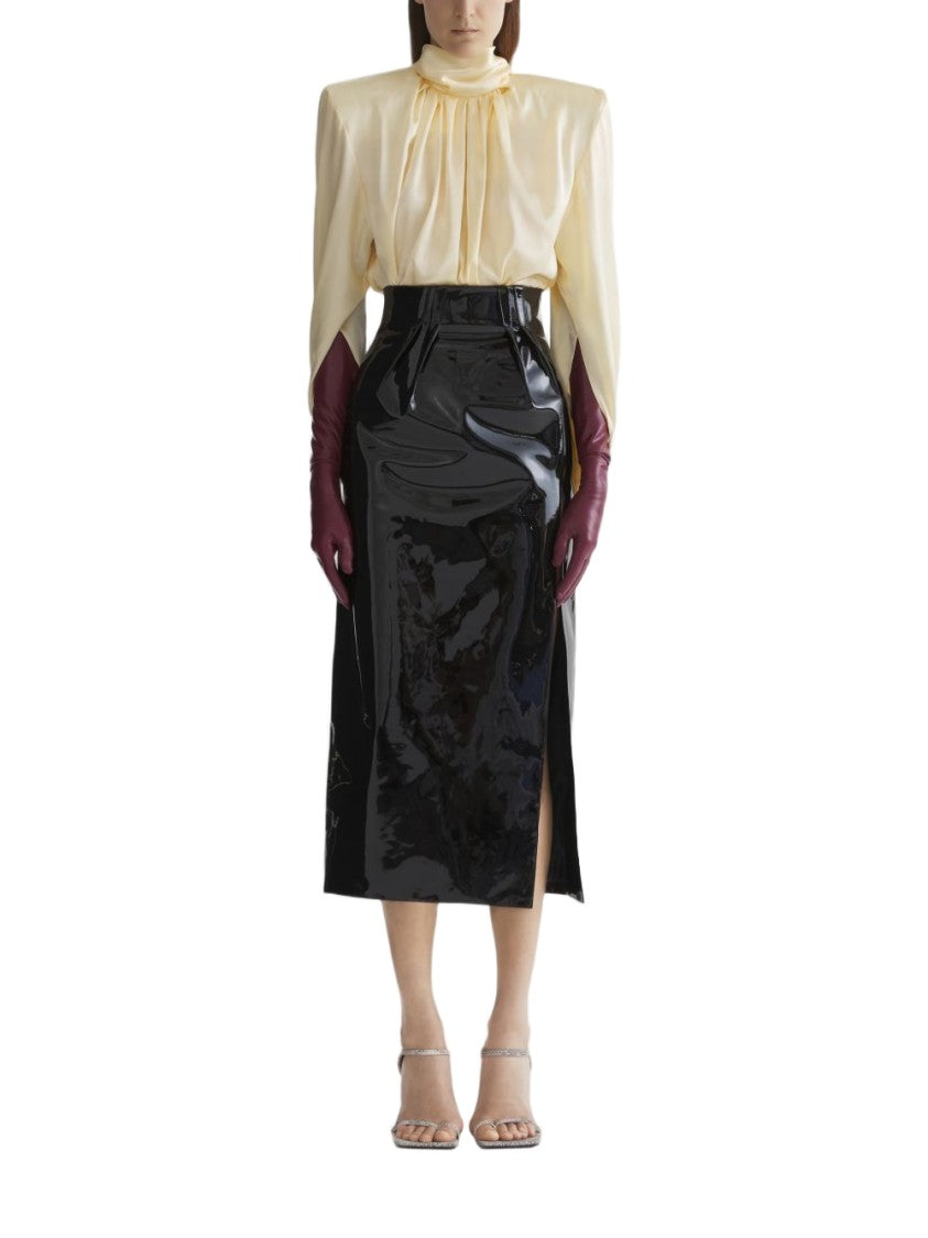 Mugler Draped High Neck Top With Concealed Fastening