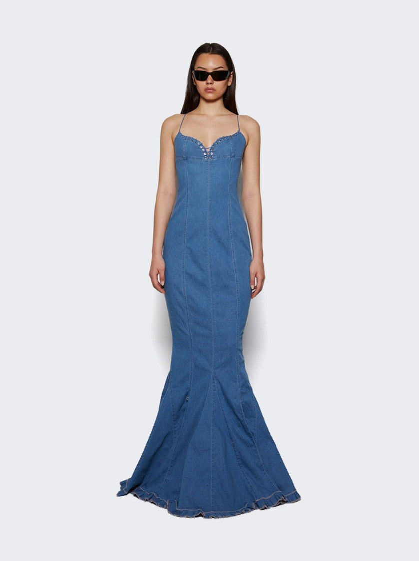 Ludovic De Saint Sernin Mermaid Long Dress Light Blue