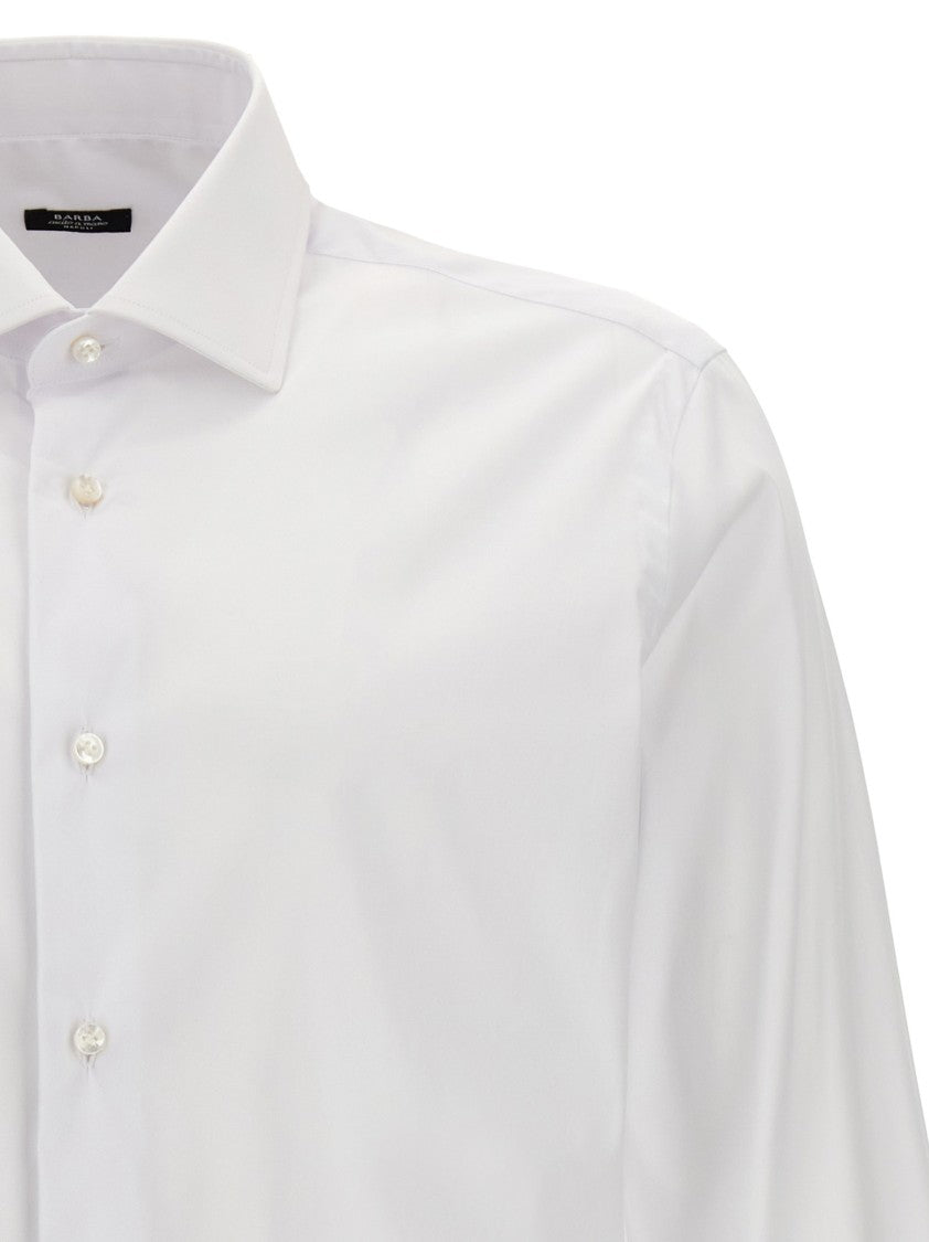 Barba Stretch Cotton Poplin Shirt