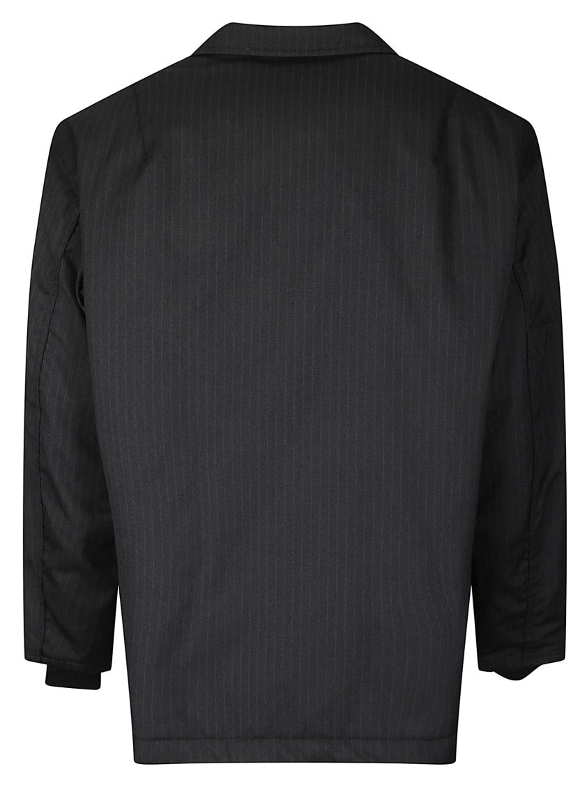 Comme Des Garçons Pinstripe Padded Jacket With Classic Lapels