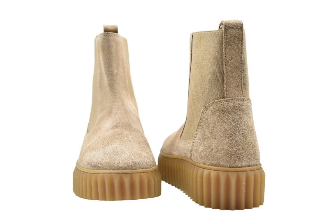Voile Blanche Suede Chelsea Boots With Elastic Ankle Insert