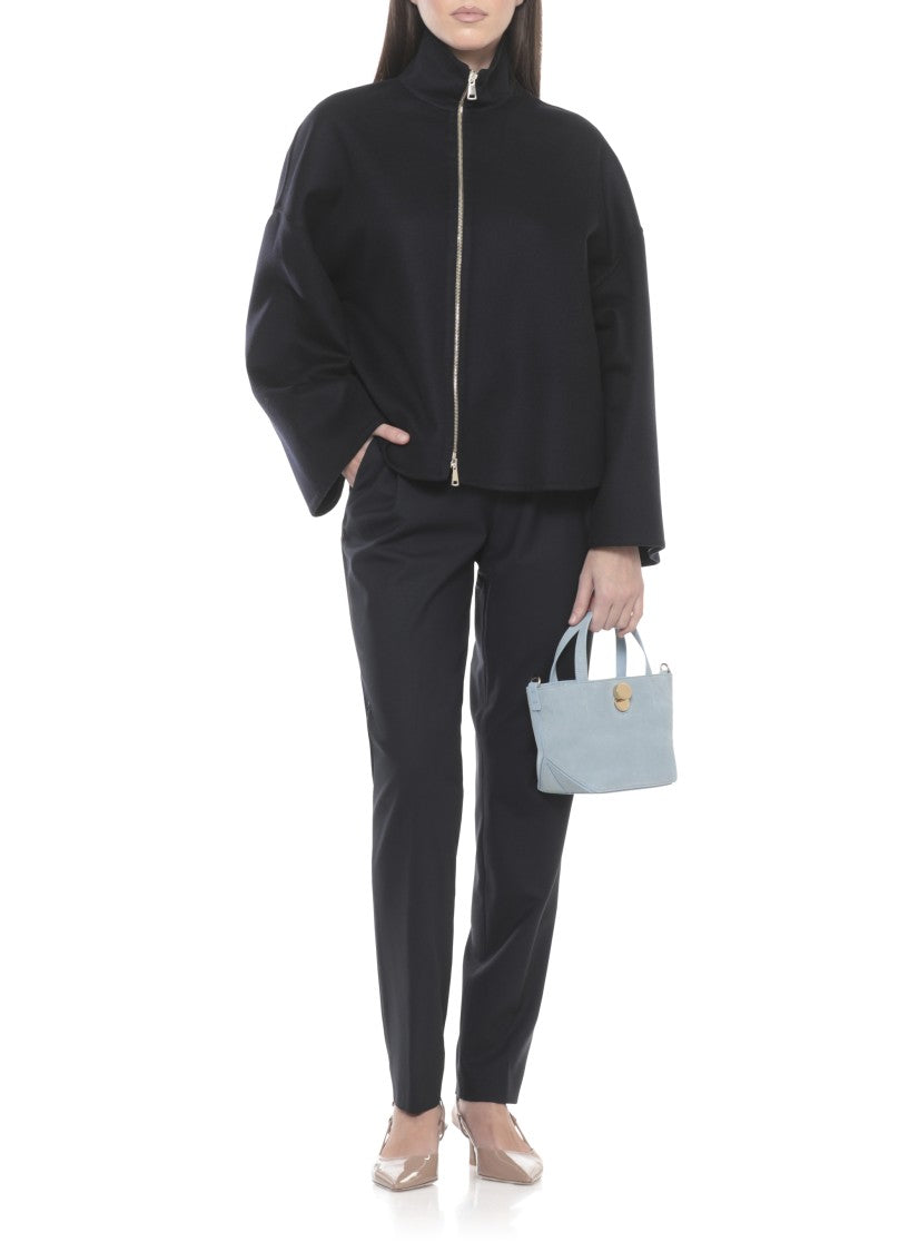 Fabiana Filippi Blue Virgin Wool Zip Jacket