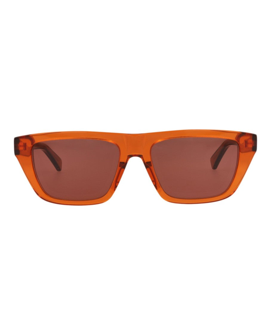Bottega Veneta Square-Frame Sunglasses In Translucent Orange Recycled Acetate