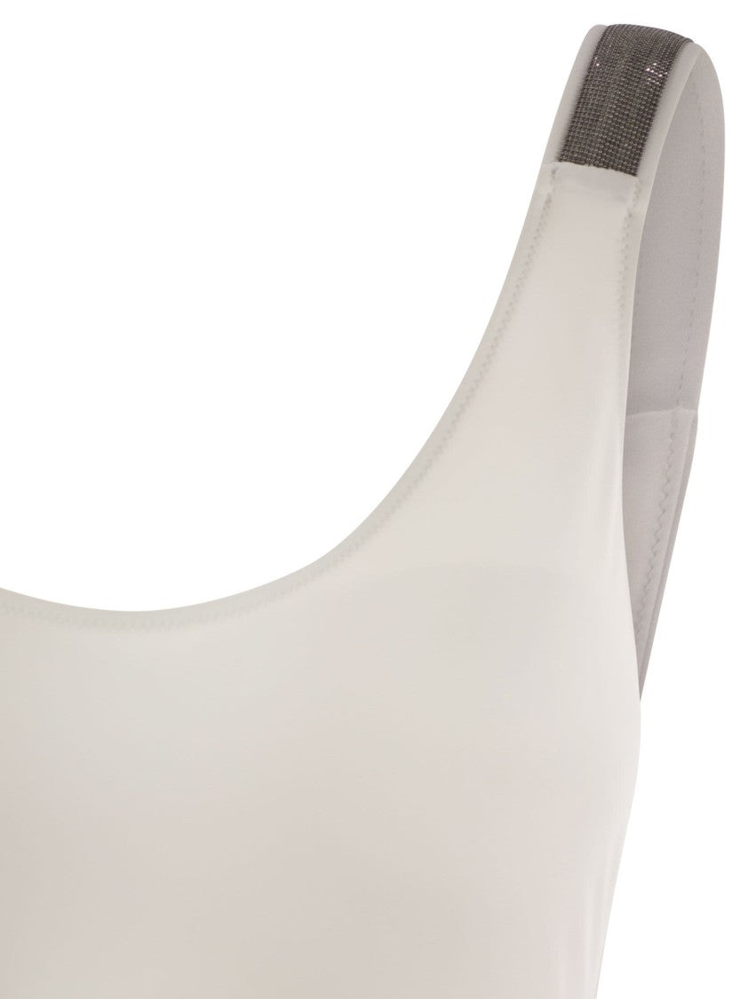 Brunello Cucinelli One-Piece Swimming Costume In Techno Jersey