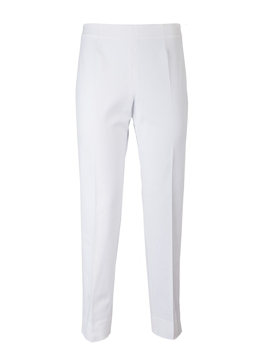 Berwich Tailored White Pants With Mid-Rise Waist
