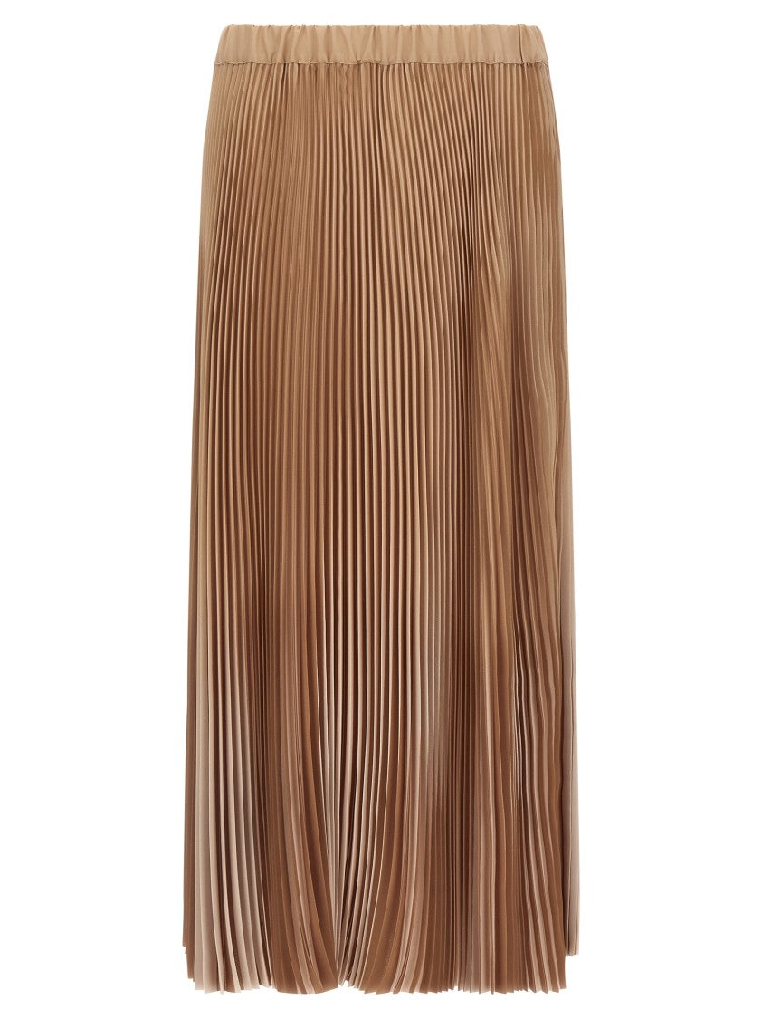 Fabiana Filippi Midi-Length Flared Skirt In Two-Tone Pleated Fabric