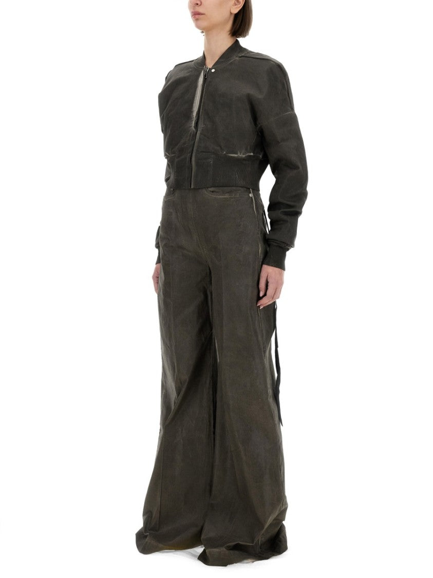 Drkshdw By Rick Owens "Flight Jkt" Cropped Bomber Jacket