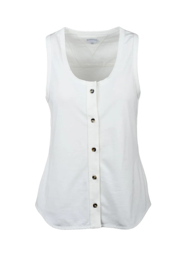 Bottega Veneta Cotton Crew-Neck Top - White