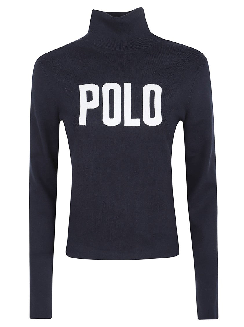 Polo Ralph Lauren Slim Fit Turtleneck Sweater With Jacquard-Knit Logo