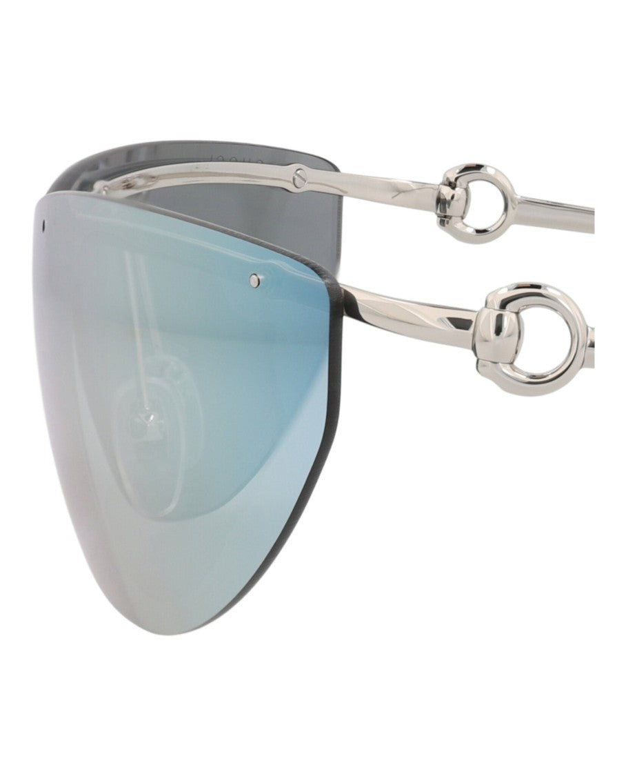 Gucci Shield-Frame Metal Sunglasses