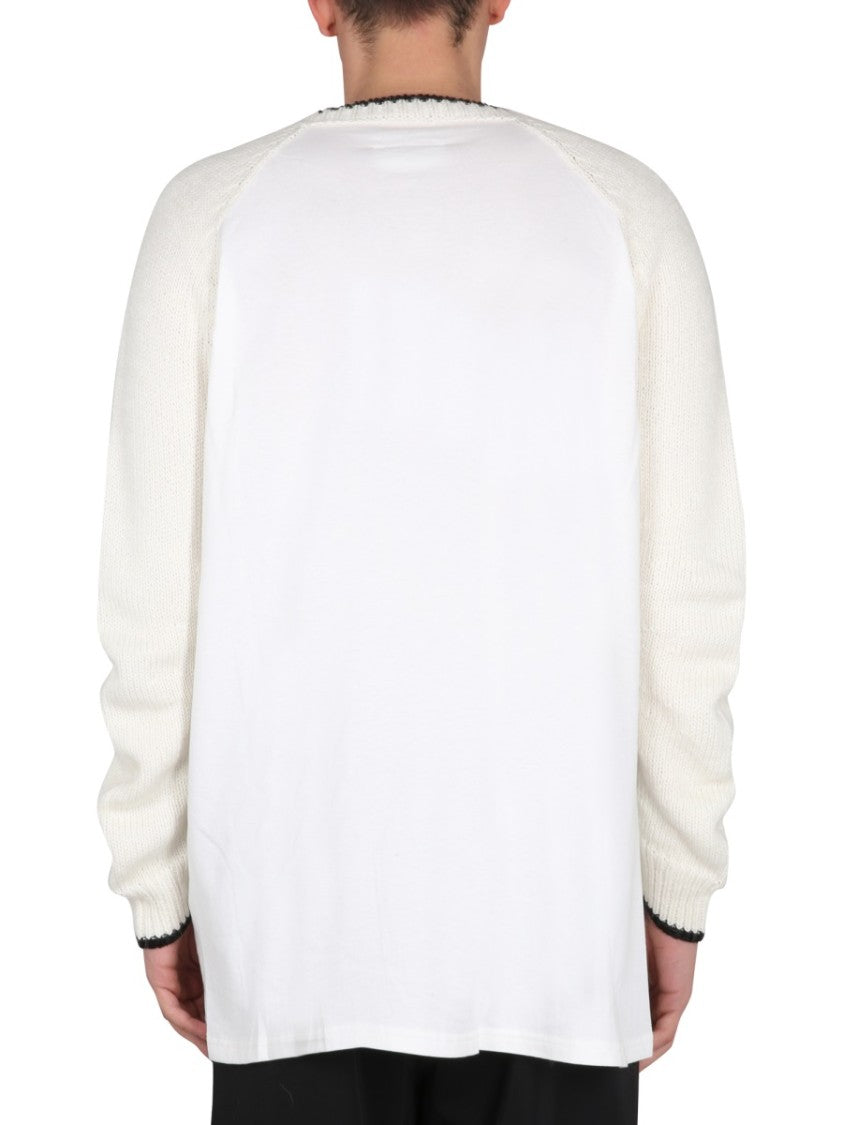 Mm6 By Maison Margiela Cross-Neck Knit Jersey