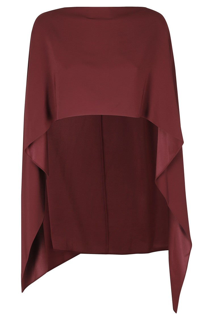 Alberta Ferretti Red Asymmetrical Hem Viscose Cape