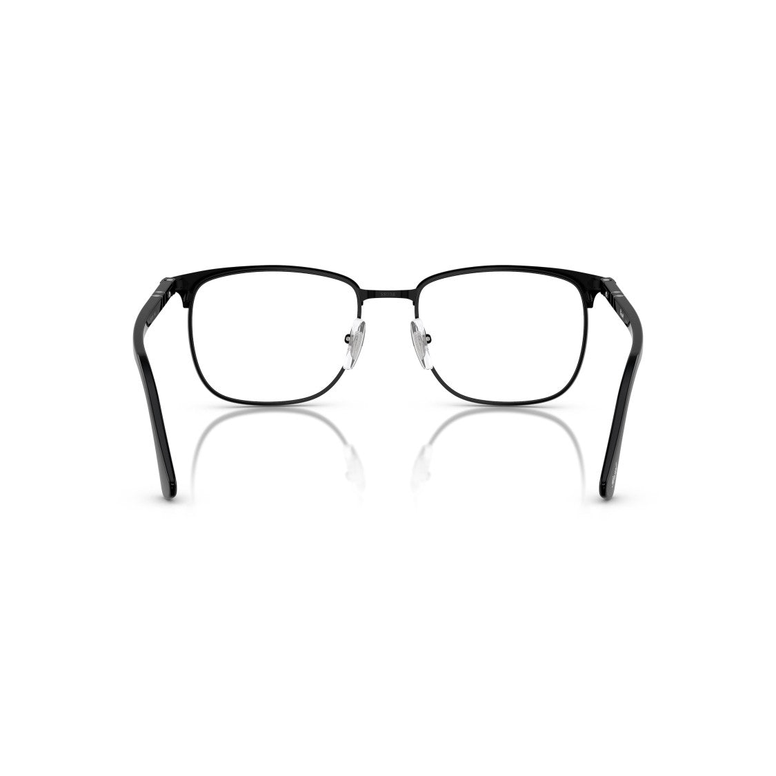 Persol 0Po1021v Rectangular Metal Frame Eyeglasses With Subtle Silver Accents