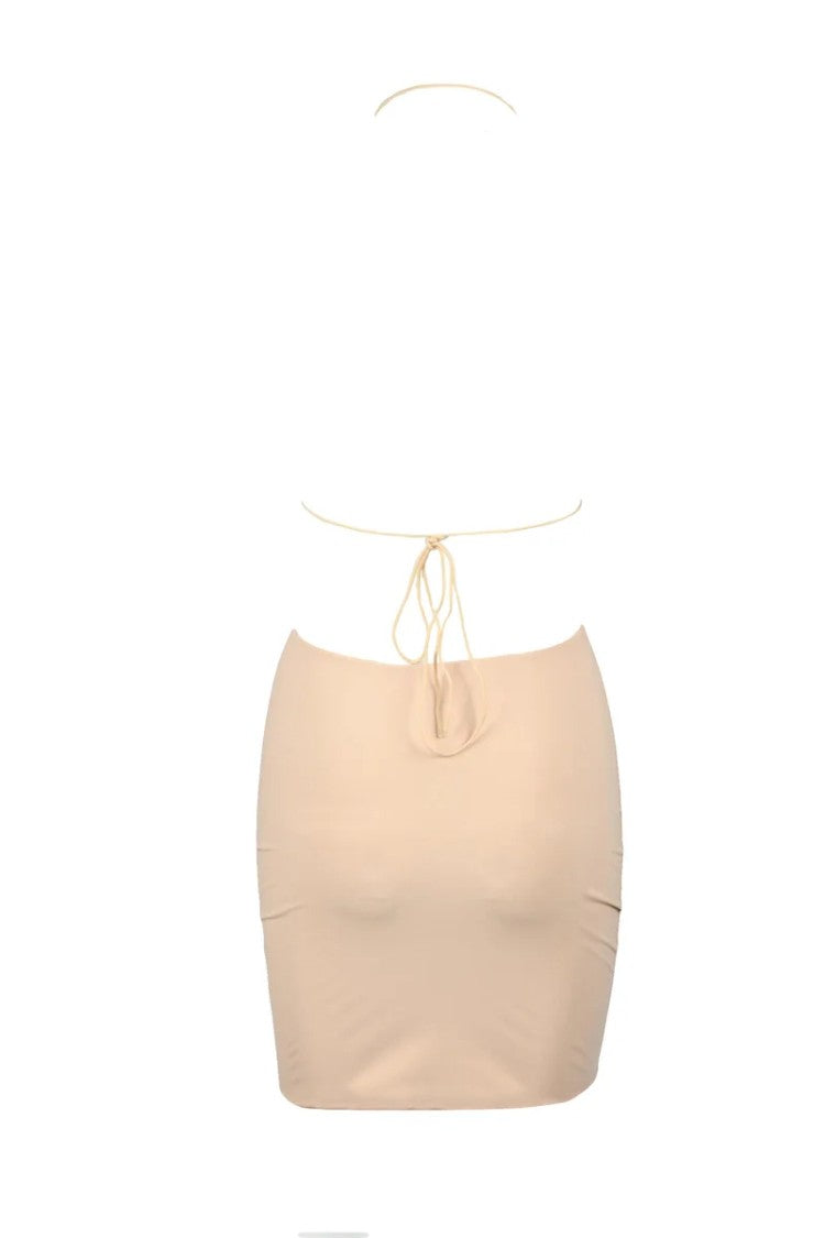 Amazuin Fitted Mini Dress With Unique Cut-Out Design