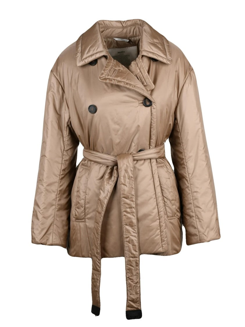 Max Mara Bronze Polyester Down Double-Breasted Calla Jacket