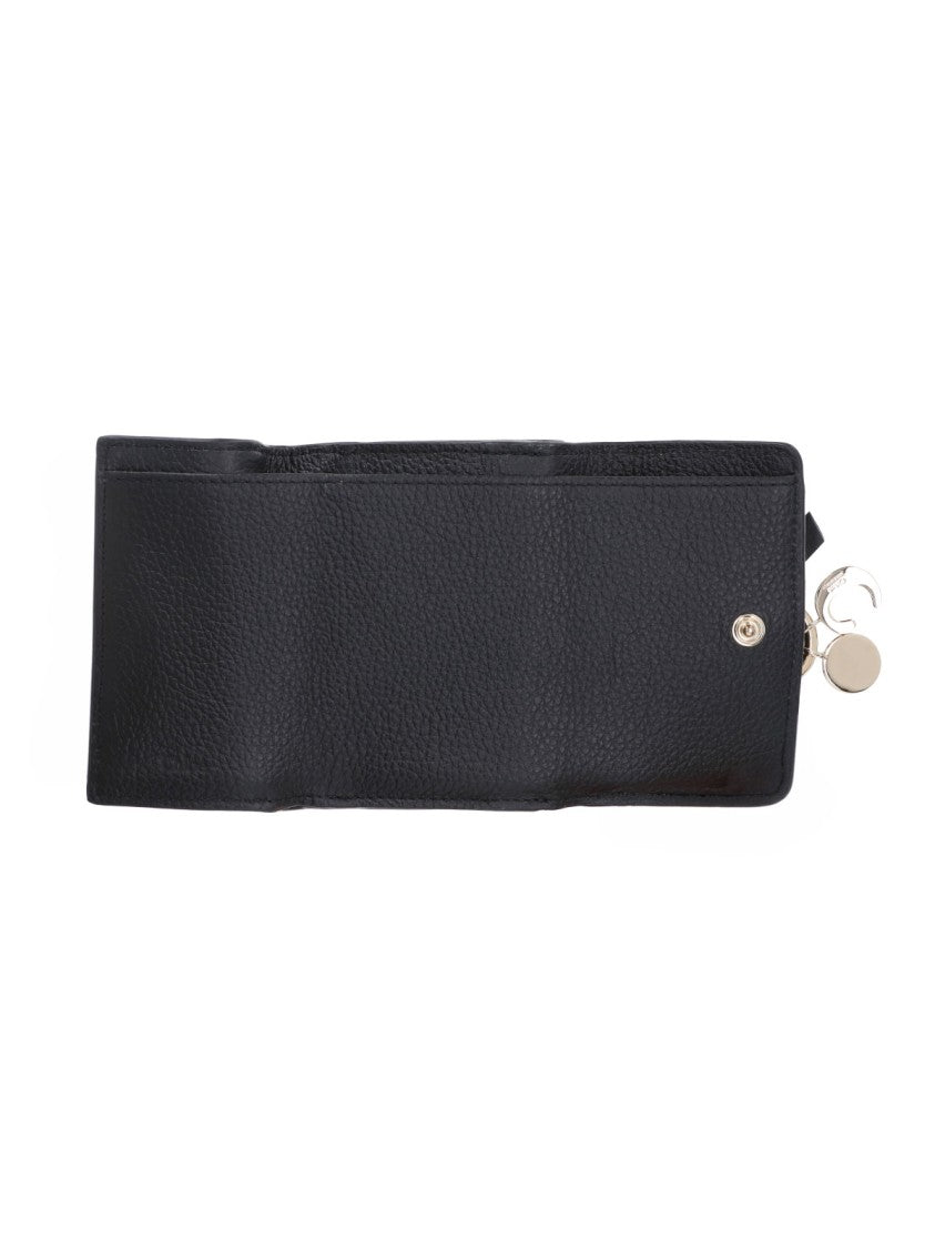 Chloé Black Alphabet Textured Leather Wallet