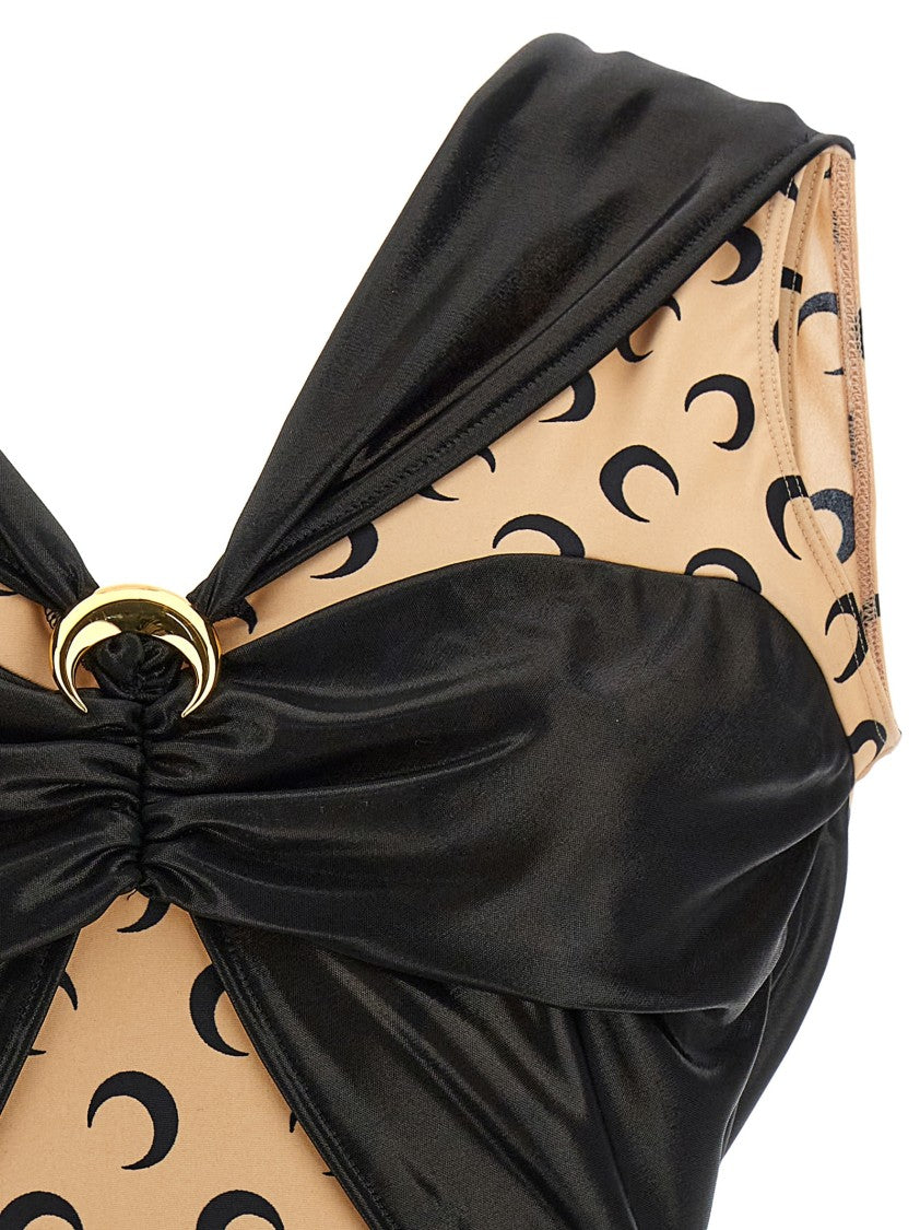 Marine Serre Patchwork Bodysuit With All-Over Logo Print