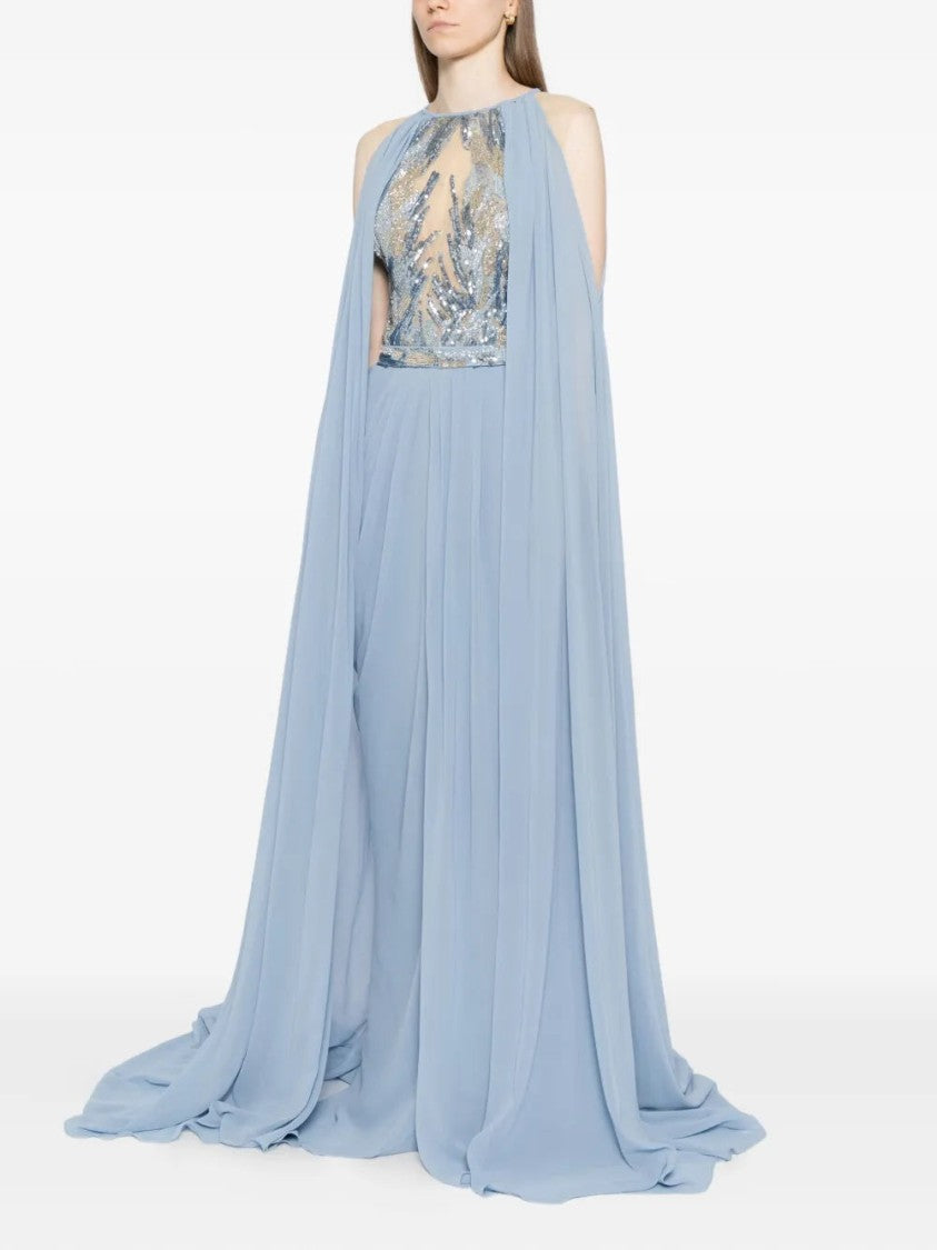 Saiid Kobeisy Pleated Dress With Cape