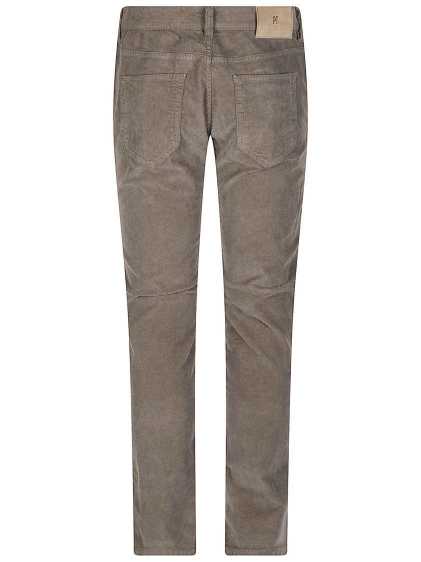 Pt Torino Taupe Swing Slim-Fit Five-Pocket Chino Pants